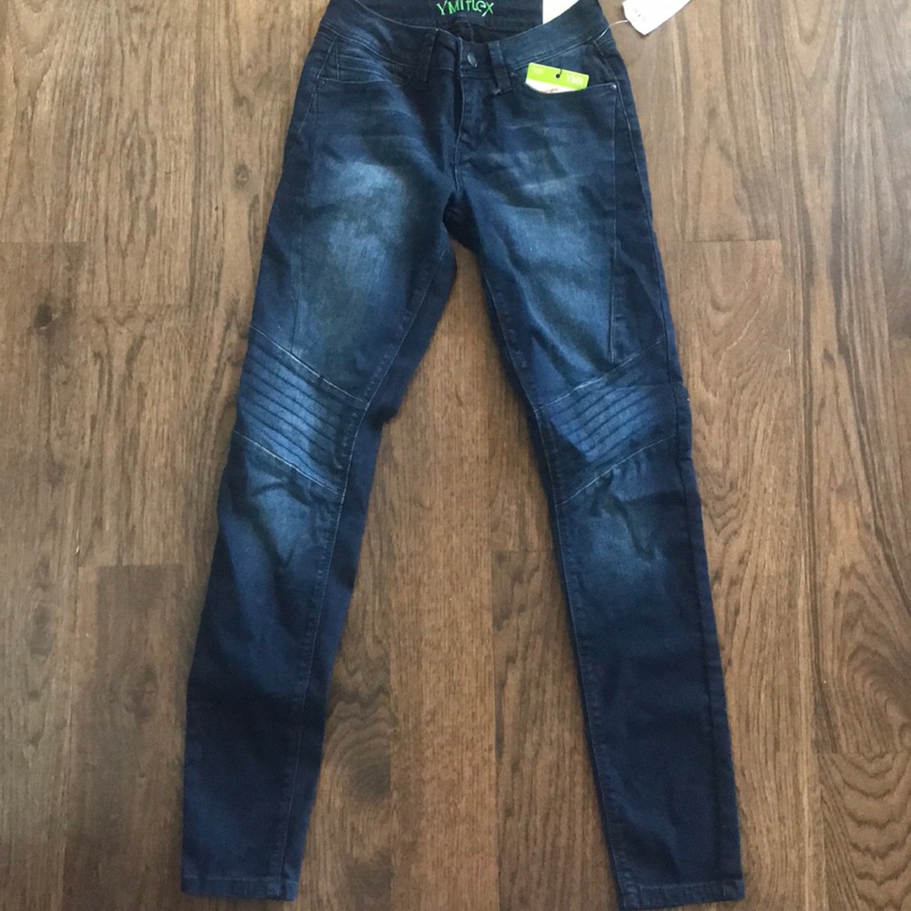 Moto dark denim
